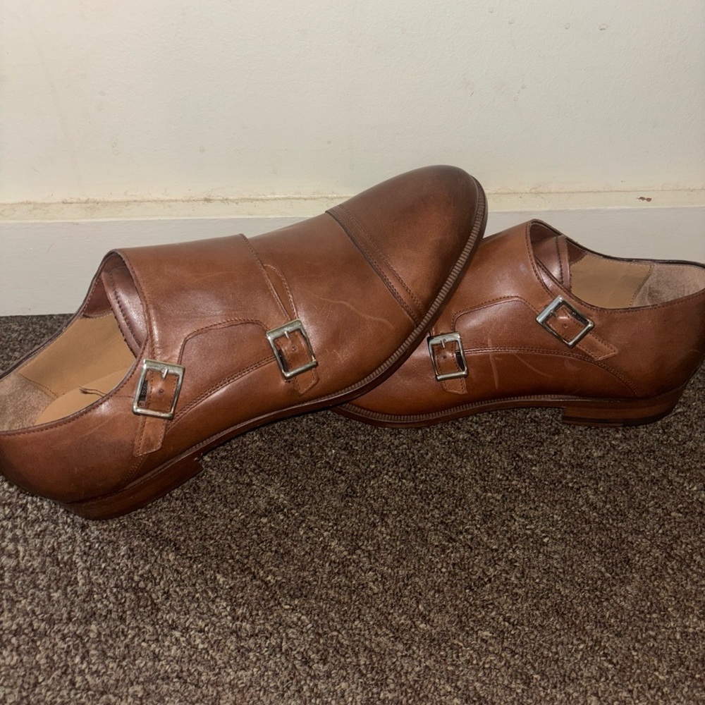 Gordon Rush Brown Leather Double Monk Strap Shoes